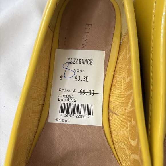 Etienne Aigner E-Helina Women's 8 Leather Slip On Shoes Yellow Loafer NEW - Picture 5 of 10